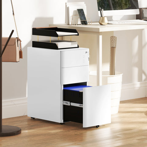 Rootz Metal Office Cabinet - File Cabinet - Storage Drawers - Optimizes Space - 30cm x 45cm x 59cm