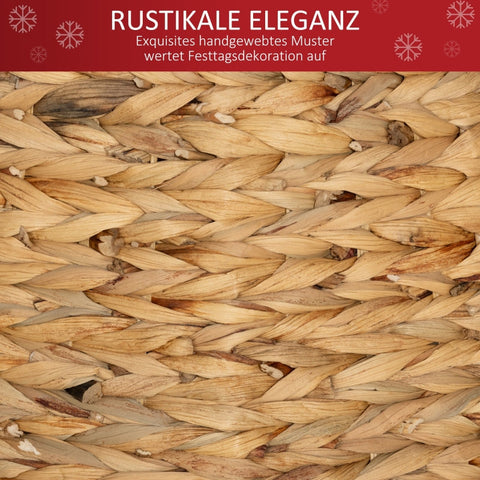 Rootz Christmas Tree Stand Cover - Tree Skirt - Handcrafted - Rustic Style - Water Hyacinth - Metal Reinforcement - Ø60cm x 28cm