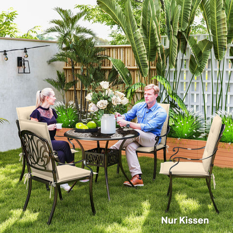 Rootz 4 Piece Set Seat Cushion - Chair Cushion - Stool Pillow - Maximum Comfort - 108cm x 50cm x 5cm - Indoor Outdoor Use - UV & Water-Resistant