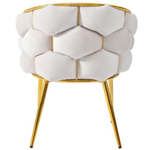 Rootz Luxurious Velvet Chair - Elegant Seating - Gold Plated Legs - Adjustable Comfort - 70cm x 47cm x 80cm