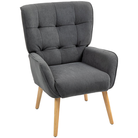 Rootz Upholstered Armchair - Living Room Chair - Reading Chair - Velvet Comfort - 66W x 75D x 100H cm - Supports up to 120 kg