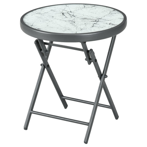 Rootz Foldable Side Table - Outdoor Folding Table - Compact Patio Table - Weatherproof & Easy to Clean - 45 x 45 x 50 cm