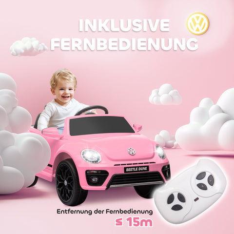 Rootz VW Beetle Kids Electric Car - Ride-On Vehicle - Children's Car - Remote Control - 97cm x 56.5cm x 46cm