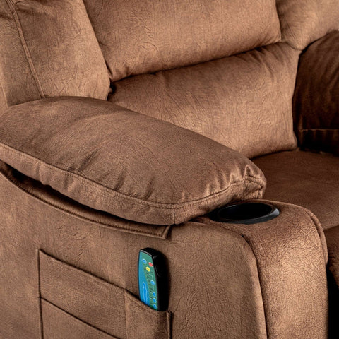 Rootz Electric Adjustable Massage Chair - Velvet Recliner - Relaxation Chair - Ergonomic Heat & Vibration - 84L x 100W x 105H cm