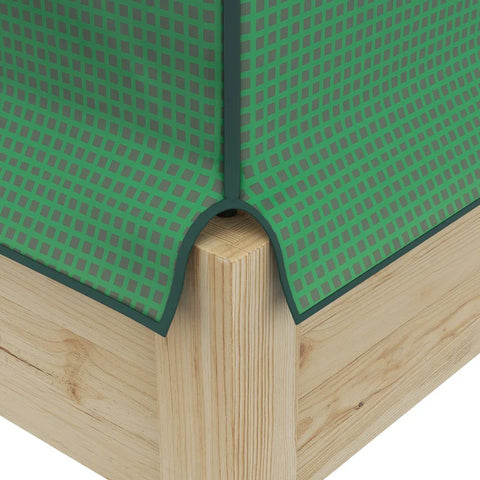 Rootz Raised Bed With Foil Cover - Planters - Fleece Lining - Natural Wood + Metal - Fir Wood - Natural + Green - 86 x 60 x 165cm