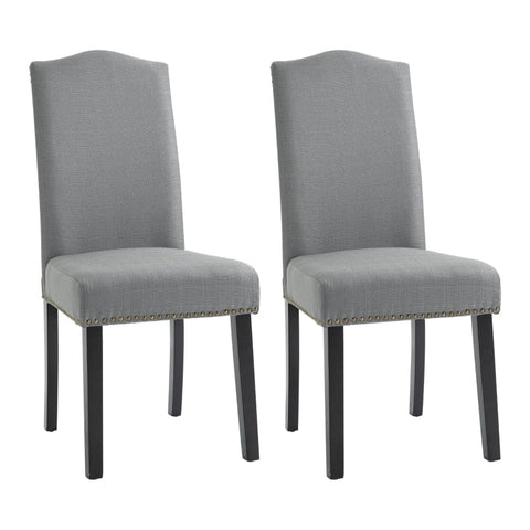 Rootz Dining Chairs Set of 2 - Kitchen Chairs - Upholstered Dining Seats - Elegant Nail Head Moldings - Exceptional Comfort - 47W x 63.5D x 103.5H cm