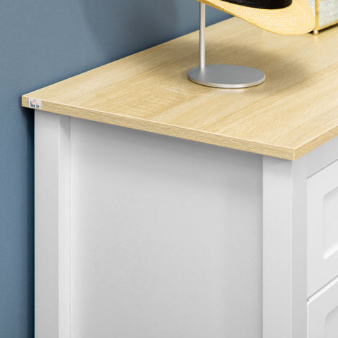 Rootz Storage Cabinet Chest of Drawers - Buffet Cabinet - Sideboard - Adjustable Shelf & Ample Storage - 100 x 40 x 85 cm White Wood Look