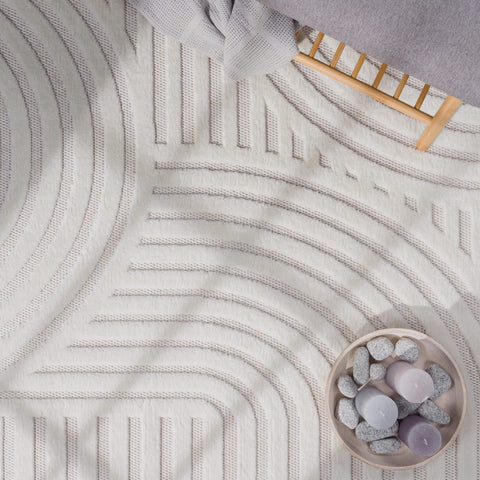 Indoor Outdoor Rug – Durable Polypropylene – Geometric 3D Design – Easy Care