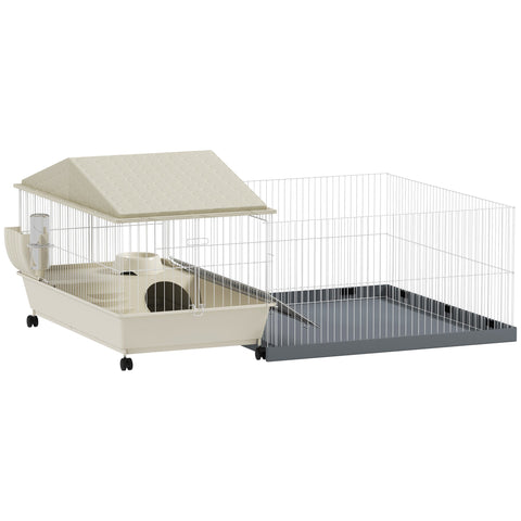 Rootz Guinea Pig Cage - Small Animal Enclosure - Habitat with Removable Ramp - Easy Cleaning - 108cm x 71cm x 57cm