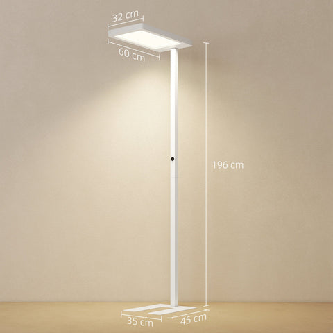 Rootz LED Floor Lamp - Eye-Friendly Lighting - Reading Light - Standing Lamp - Adjustable Brightness - Protects Eyes - 60x32x196cm - White