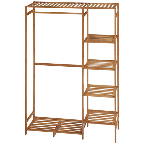 Rootz Bamboo Clothes Rack - Garment Stand - Wardrobe Organizer - Space-Saving - 90cm x 30cm x 145cm