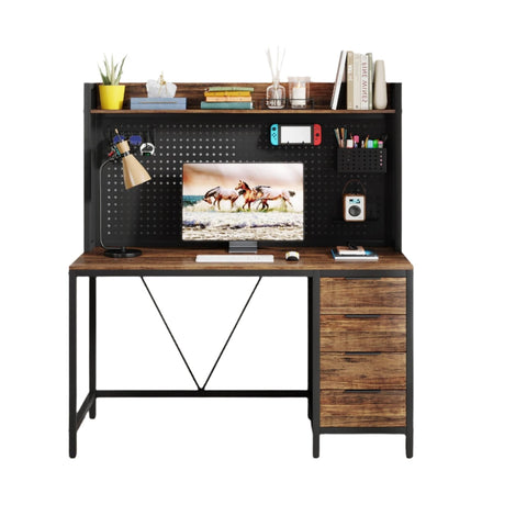 Rootz Computer Desk - Office Desk - Study Table - Durable & Spacious Workspace - 120cm W x 50cm D x 140cm H