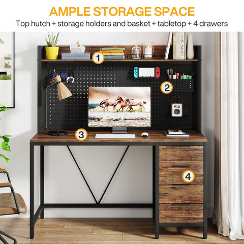 Rootz Computer Desk - Office Desk - Study Table - Durable & Spacious Workspace - 120cm W x 50cm D x 140cm H