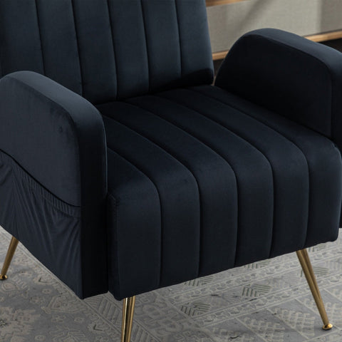 Rootz Velvet Armchair - Comfy Chair - Elegant Seating - Superior Comfort - 69cm x 72cm x 90cm