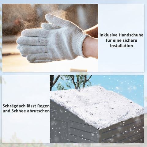 Rootz Garden Tool Shed - Steel Storage - Lockable Storage - Waterproof & Ventilated - 213cm x 131cm x 192cm