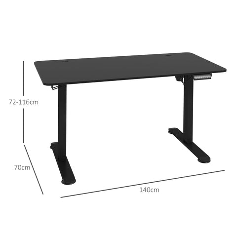 Rootz Electric Standing Desk - Height-Adjustable Desk - Sit Stand Desk - Ergonomic Workstation - 140cm x 70cm x 72-116cm