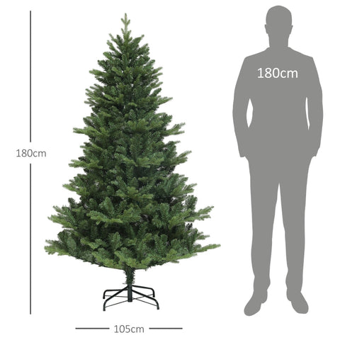 Rootz Lifelike Christmas Tree - Festive Tree - Artificial Tree - Flame-Retardant Branches - 105cm x 180cm
