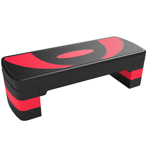 Rootz Aerobic Stepper - Fitness Step Platform - Cardio Step - Height Adjustable 10-20cm - Shock Absorption - 80cm x 31cm x 10-20cm