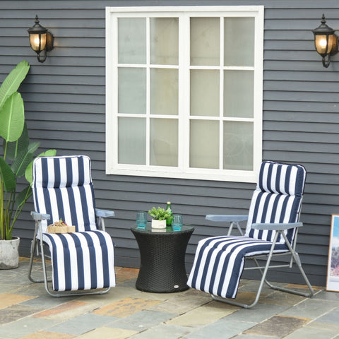 Rootz 2-delige set opvouwbare tuinstoelen - ligstoel - buitenfauteuils - op 5 niveaus verstelbare rugleuning - opvouwbaar - gedempt - 60 cm x 75 cm x 102 cm