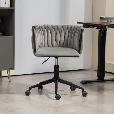 Rootz Velvety Soft Office Chair - Ergonomic Desk Chair - 360° Rotatable Swivel Chair - Height Adjustable - 56cm x 52cm x 73cm