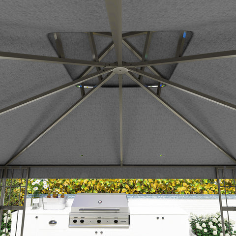 Rootz 3x3m Garden Pavilion - Gazebo - Outdoor Shelter - UV30+ Protection - Enhances Airflow - 298cm x 298cm x 279cm