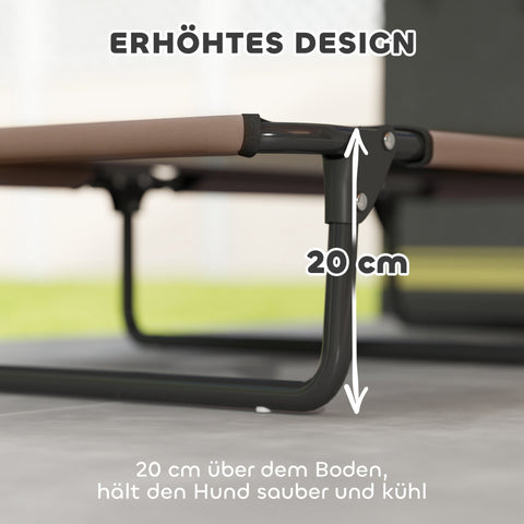 Rootz Portable Raised Dog Bed - Elevated Pet Bed - Moisture-Repellent Lounger - Breathable Mesh - 107cm x 61cm x 20cm