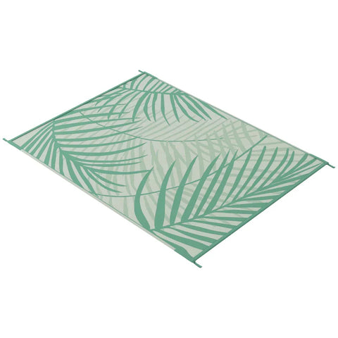 Rootz Outdoor Rug - Patio Rug - Weather Resistant - Modern Design - Non-woven Fabric - Green + Cream - 365 cm x 274 cm x 0.3