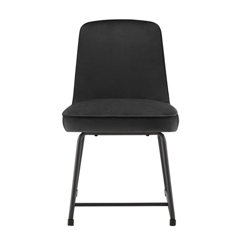 Rootz Black Velvet Dining Chairs - Modern Dining Seats - Elegant Upholstered Chairs - Comfy High-Density Foam - 46L x 45W x 81.5H cm
