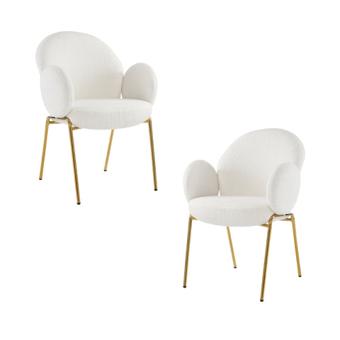 Rootz Set of 2 Teddy Fabric Armchairs - Comfy Seating - Plush Chairs - Ergonomic Support - 66L x 49.5W x 90H cm