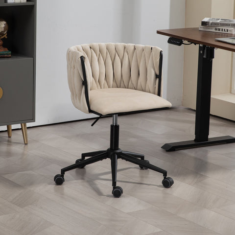 Rootz Velvety Soft Office Chair - 360° Swivel - Ergonomic Seating - Height Adjustable - 56cm x 52cm x 73cm