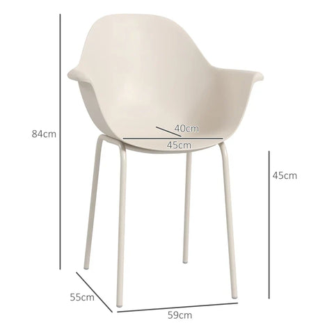 Rootz Set of 4 Garden Chairs - Outdoor Chairs - Garden Dining Chair - Modern Design - Gray - 59 cm x 55 cm x 84 cm