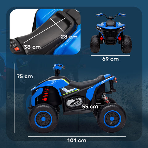 Rootz Elektroquad for Kids - Children's Quad - Electric Ride-On - Dual Engines - 101cm x 69cm x 75cm