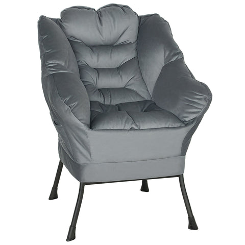 Rootz Modern Akzentstuhl Upholstered Chair - Velvet Armchair - Steel Frame Chair - Luxurious Comfort - 80cm x 78cm x 100cm