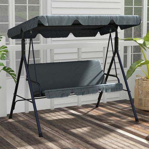Rootz Hollywood Garden Swing - 3-Seater Rocking Bench - Outdoor Patio Swing - Steel Frame - 172 x 110 x 153 cm - Ideal Sun Protection