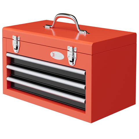 Rootz Tool Box with Drawers - Tool Case - Storage Organizer - Durable Steel - 45 x 24 x 27 cm - Maximum Stability