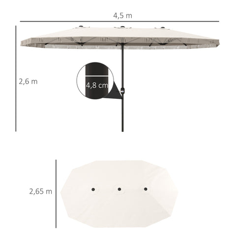 Rootz Double Garden Pavilion - Outdoor Canopy - Sun Shelter - UV Protection - 450 x 265 x 260 cm