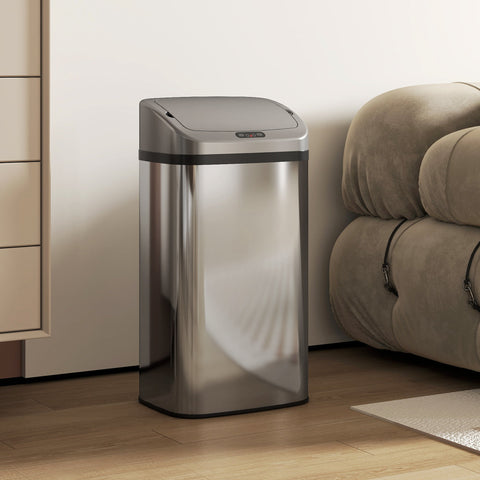 Rootz Sensor Waste Bin - Automatic Trash Can - Touchless Garbage Bin - Stainless Steel - 48L Capacity - 33cm x 25cm x 69cm