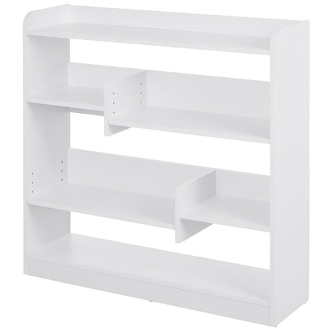 Rootz Bookcase Shelf - Storage Furniture - Bookshelf - Compact Design - 90L x 24W x 91H cm - Elegant & Versatile 4 Level Chipboard in White