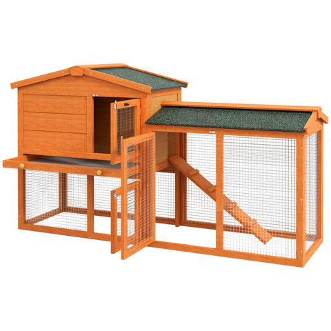 Rootz Small Animal Cage - Outdoor Rabbit Stable - Small Animal Enclosure - Winter-Proof - Safe & Sturdy - 150cm x 45cm x 85cm