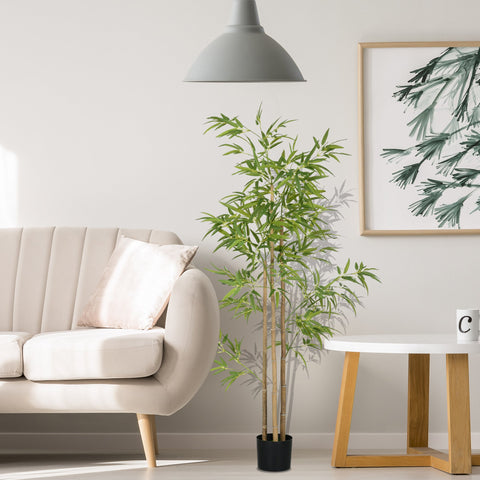 Rootz Artificial Bamboo Plant - Faux Houseplant - Decorative Greenery - Easy Care - 180cm x Ø15cm x 14cm Cement Pot