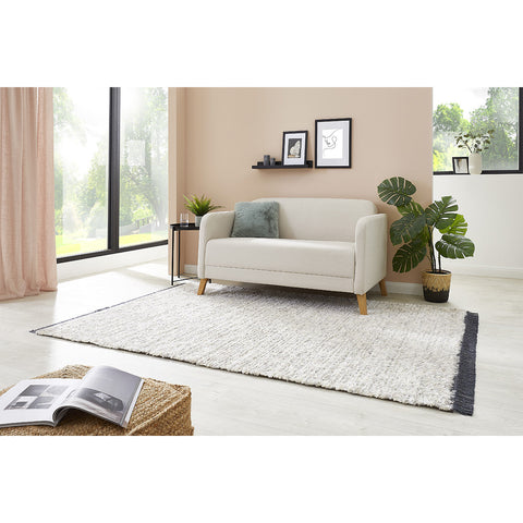 Rootz Shaggy Rug with Fringes - Beige-Gray Carpet - Soft Floor Mat - Luxurious Comfort - 170 x 120 x 2.1 cm