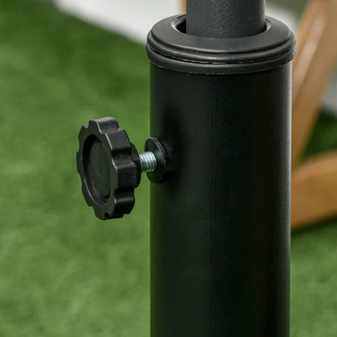 Rootz Parasol Stand - Parasol Holder - Parasol Base - Umbrella Stand With Wheels - Weather Resistant - Black - 53cm x 53cm x 41cm