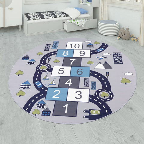 Children’s Play Rug – City Streets Pattern – Soft, Durable & Easy to Clean