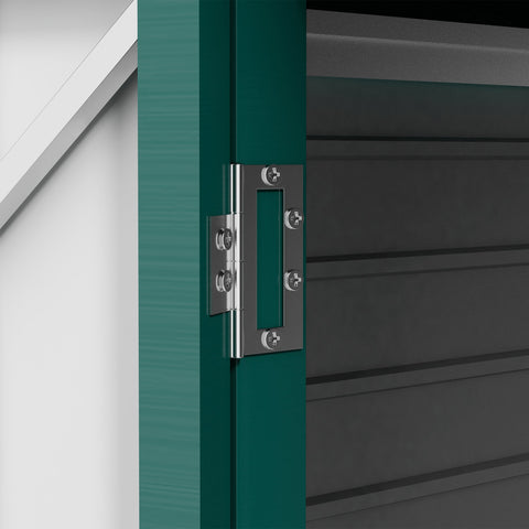 Rootz Steel Garden Tool Shed - Storage Shed - Equipment House - Secure Storage - 249b x 121t x 166/183h cm