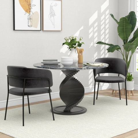 Rootz Dining Chair Set - Kitchen Chairs - Velvet Upholstery - Padded Seats - Steel Frame - 57cm x 53cm x 73cm