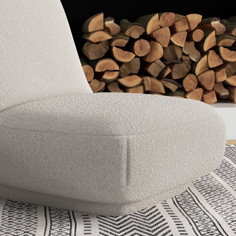 Rootz Floor Chair - Gaming Chair - Reading Chair - Ultimate Comfort - Versatile Use - Stylish Design - 56cm x 76.5cm x 66cm - Lambswool Look - White