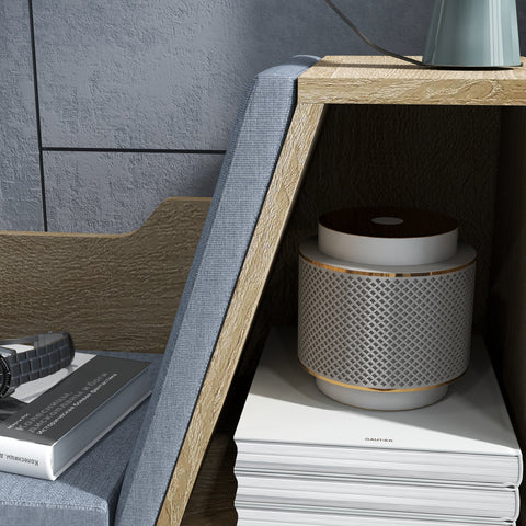 Rootz Bookshelf Bench - 2-in-1 Furniture - Modern Bookcase - 6 Compartments - Includes Cushions - 102L x 30W x 61H cm - Brown Grey