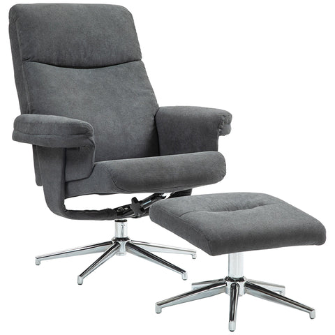 Rootz Relaxation Chair with Stool - Recliner - Lounge Chair - Adjustable Backrest - 78L x 85W x 106H cm