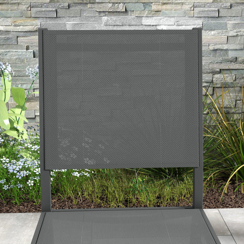 Rootz Set of 4 Aluminum Garden Chairs - Outdoor Chairs - Patio Seats - Comfort & Style - 44.5W x 60D x 87H cm