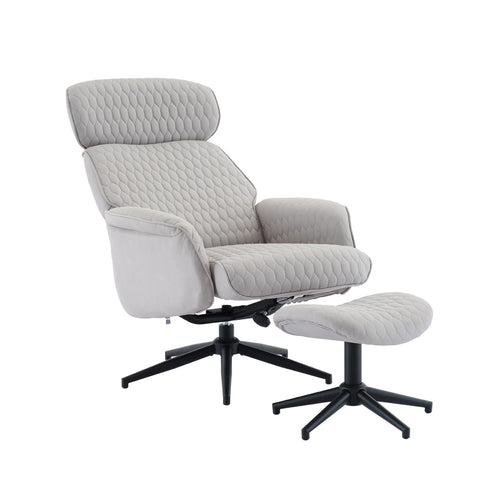 Rootz Adjustable Recliner Chair with Footstool - Armchair - Tech Fabric - Ultimate Comfort - 74cm x 80cm x 107cm